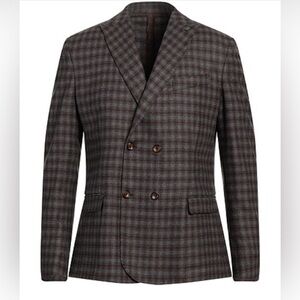 NWT Laboratori Italiani Men’s Suit Jacket in Grey & Blue Sz 52